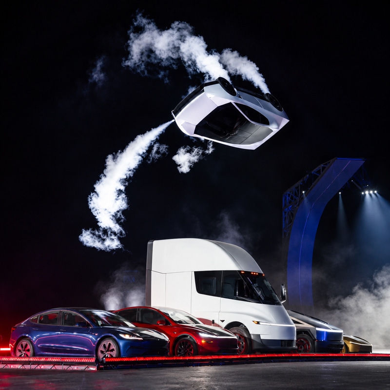 Flying Tesla Roadster logo